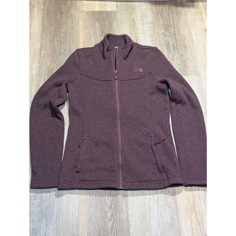 The North Face Womens Full Zip Fleece Jacket Purple Mock‎ Neck Size M